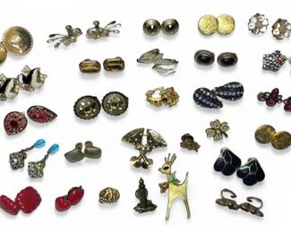 GoldToned ClipOn Earrings, Brooches, More