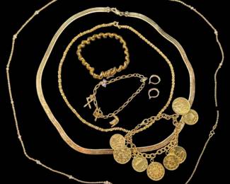Vermeil Necklaces Bracelets 118g Total