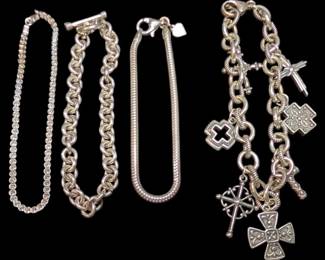 4 Sterling Silver Bracelets 60g Total