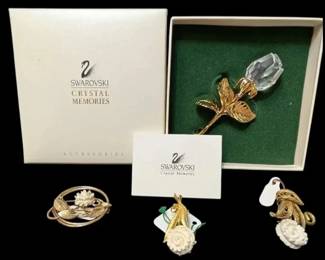 Swarovski Crystal Rose Brooch More