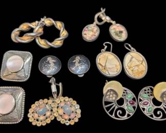 Sterling Silver Earrings 65g Total