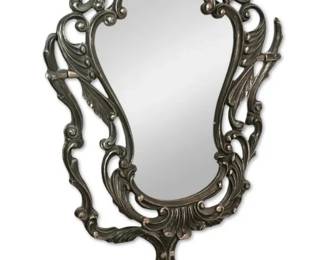 Antique Italian Art Nouveau Metal Vanity Mirror