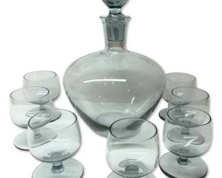 Tinka Cool Grey Decanter Set with Seven Glasses