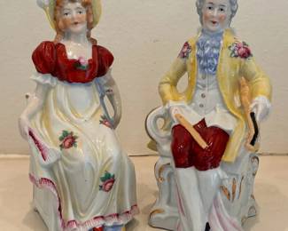 Vintage Bisque Porcelain Man Woman Figurines