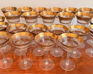 Clear Glasses With Gold Trim