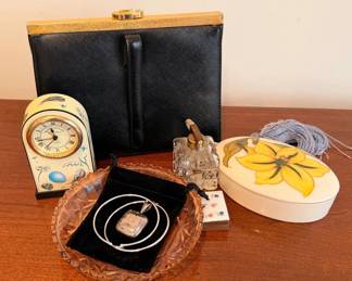 925 Sterling Monogram Pendant, Vintage Purse, Vanity Decor