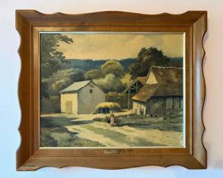 Summer in Normandy Framed Vintage Lithograph