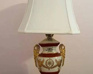 Vintage Porcelain Table Lamp With Shade