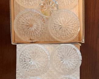 Clear Cut Glass Coaster Set
