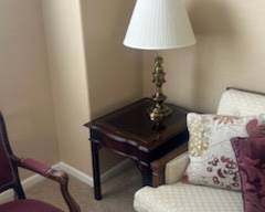 PAIR OF END TABLES AND TABLE LAMPS