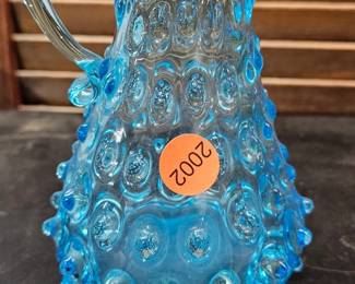 BLUE HOBNAIL PITCHER