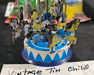 VINTAGE TIN TOY CAROUSEL