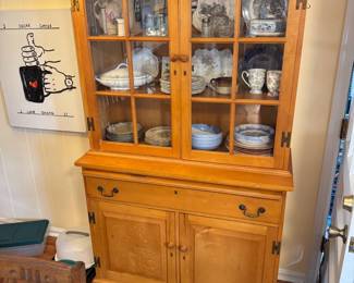 Antique maple china cabinet -$125
