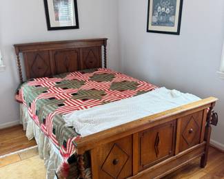 One of a kind custom made Barley twist queen bed $400