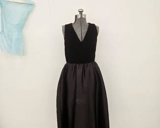 Vintage Couture Siri Saks Fifth Avenue taffeta and velvet brown dress