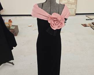 Vintage Couture Eugene Alexander Chiffon and Velvet Dress