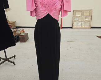 Vintage Couture Candice Fraiberger Paris Taffeta and Velvet Dress