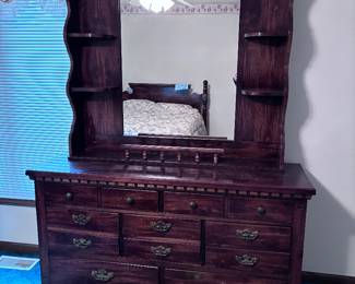 Vanity with mirror (part of set)