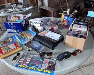 Cassettes, DVDs, books
