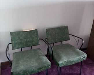Green chairs. 