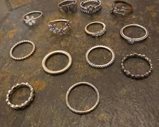 There is some sterling silver and gold jewelry at this sale