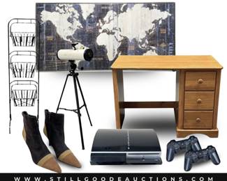 Office furniture, designer handbags, artwork, antiques, sterling silver, designer bags, rugs & much more!