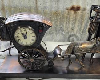 VINTAGE CARRIAGE & HORSE CLOCK
