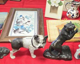CAST IRON, BRONZE DOGS & BOOKENDS