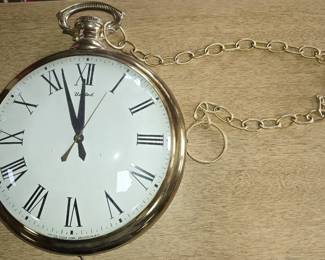MID CENTURY UNITED CLOCK CO. POCKET WATCH WALL CLOCK