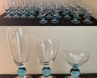 Contour Cerulean (Blue Stem) by BRYCE , Water Glasses, Iced Tea, & Champagnes