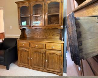 Solid Oak China Cabinet Est.