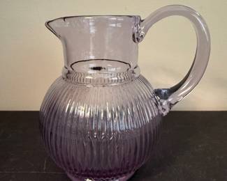Vintage 6” Lavender Blown Glass Pitcher