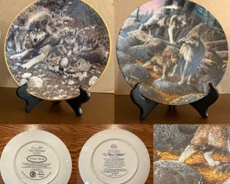 Porcelain Wolf Collectible Plates