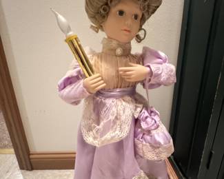 Winter Christmas Doll about 24 inches tall lace 