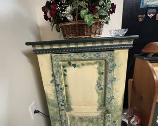 Picket Fence Ivy Cabinet Cottagecore Grandma Hand Painted Ivy Picket Fence Doors