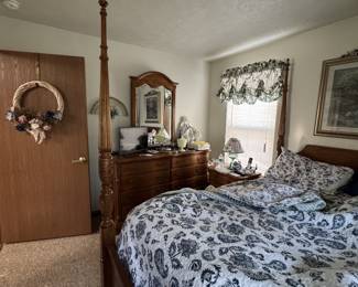 Master Bedroom set cherry wood four poster bed