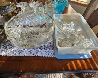 Beautiful very large heavy Crystal Punch Bowl