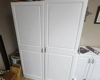 White Wood Laminate Storage Cabinet - perfect for the arts/crafts room 
