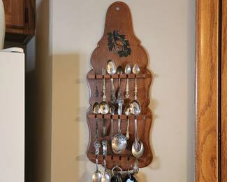 Spoon Collection with Wood Display