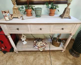 Blonde Wood Console Table