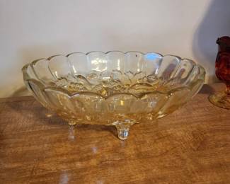Clear to Yellow Ombre Glass Bowl