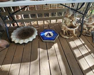 Bird Bath Top, Letter 'A' Stone, Children Garden Statue