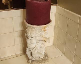 Large Resin Cherub Candle Holders 