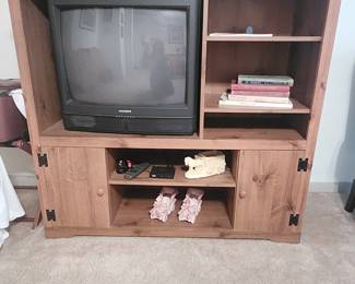 Oak Entertainment Center - Excellent Condition - in the basement