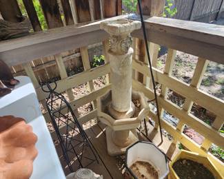 Garden Fountain Statue and planters