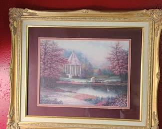 Beautiful painting in Gold toned vintage victorian style frame