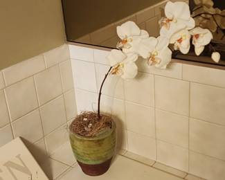 Faux potted orchid