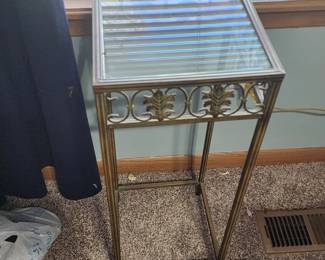 Metal Base with Glass Top Plant Stand