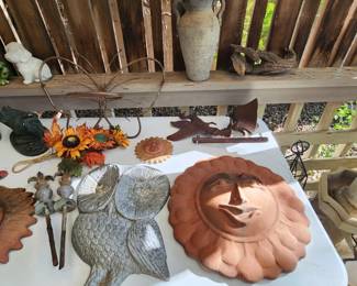 Garden and fence Decor, including an old bell - many are sold already still have a sun and the bell