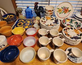 Beautiful fruit themed dish set, sunflower bowl/plate set